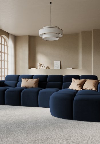 MICADONI  Hjrnesofa i flyel, Lisa, 4 seter, 310x170x77