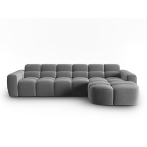 MICADONI Lisa 4 pers. hjrnesofa, hjre - lysegr fljl stof