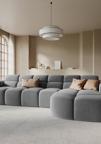 MICADONI  Hjrnesofa i flyel, Lisa, 4 seter, 310x170x77