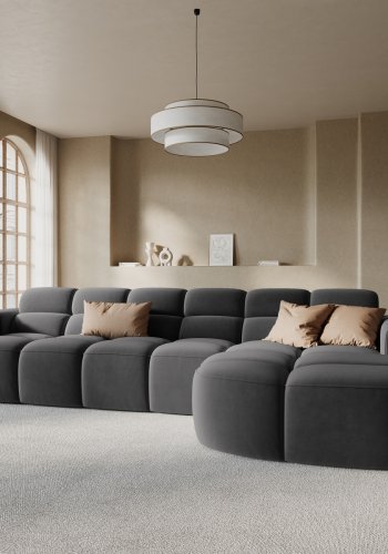 MICADONI  Hjrnesofa i flyel, Lisa, 4 seter, 310x170x77