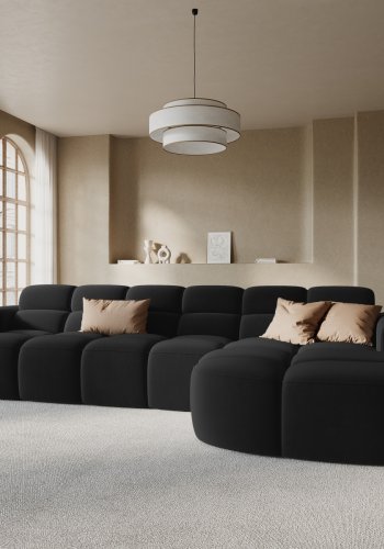 MICADONI  Hjrnesofa i flyel, Lisa, 4 seter, 310x170x77