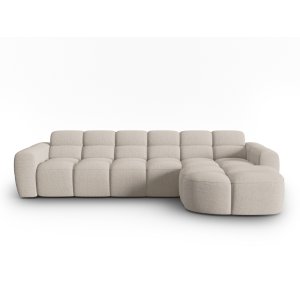 MICADONI Lisa 4 pers. hjrnesofa, hjre - sand struktur stof