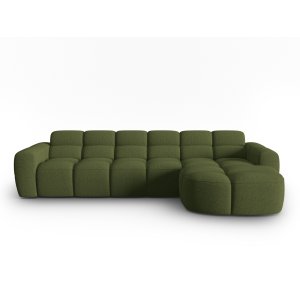 MICADONI Lisa 4 pers. hjrnesofa, hjre - grn melange struktur stof