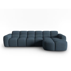 MICADONI Lisa 4 pers. hjrnesofa, hjre - mrkebl struktur stof