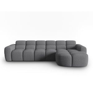 MICADONI Lisa 4 pers. hjrnesofa, hjre - gr struktur stof