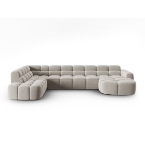 MICADONI Lisa 7 pers. hjrnesofa, venstre - lys beige fljl stof