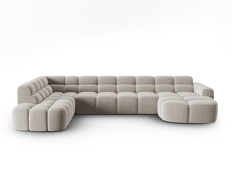 MICADONI  Venstre hjrnesofa i flyel, Lisa, 7 seter, 387x234x77