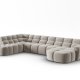 MICADONI  Venstre hjrnesofa i flyel, Lisa, 7 seter, 387x234x77