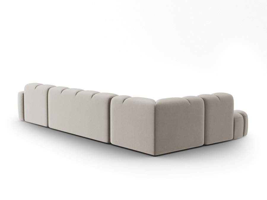 MICADONI  Venstre hjrnesofa i flyel, Lisa, 7 seter, 387x234x77