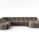 MICADONI  Venstre hjrnesofa i flyel, Lisa, 7 seter, 387x234x77