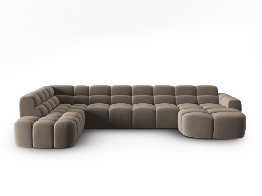 MICADONI  Venstre hjrnesofa i flyel, Lisa, 7 seter, 387x234x77
