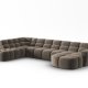 MICADONI  Venstre hjrnesofa i flyel, Lisa, 7 seter, 387x234x77