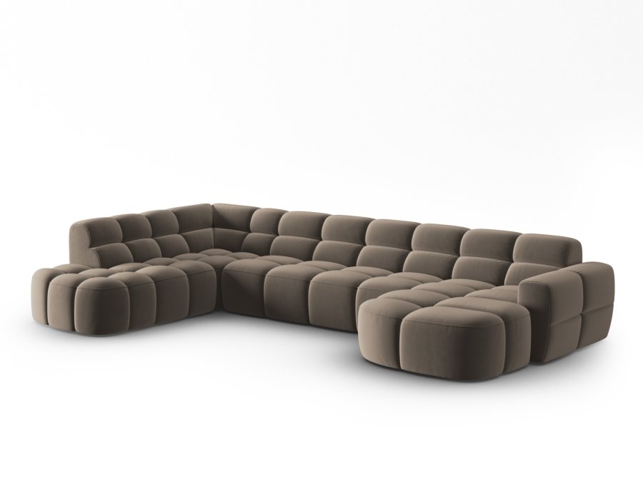 MICADONI  Venstre hjrnesofa i flyel, Lisa, 7 seter, 387x234x77