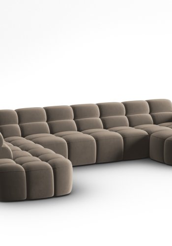 MICADONI  Venstre hjrnesofa i flyel, Lisa, 7 seter, 387x234x77