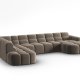 MICADONI  Venstre hjrnesofa i flyel, Lisa, 7 seter, 387x234x77