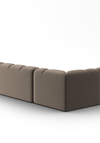 MICADONI  Venstre hjrnesofa i flyel, Lisa, 7 seter, 387x234x77