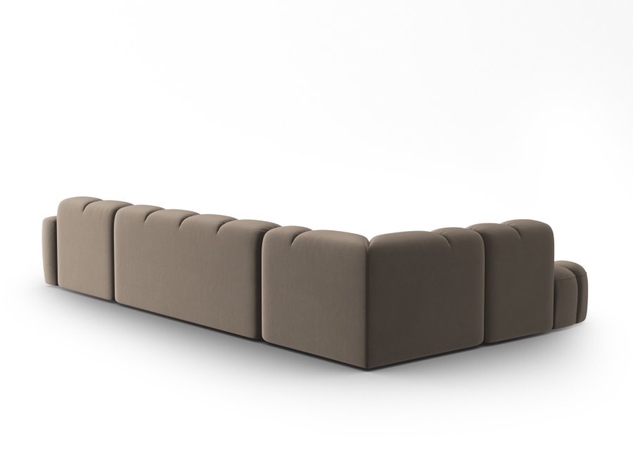 MICADONI  Venstre hjrnesofa i flyel, Lisa, 7 seter, 387x234x77