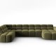 MICADONI  Venstre hjrnesofa i flyel, Lisa, 7 seter, 387x234x77
