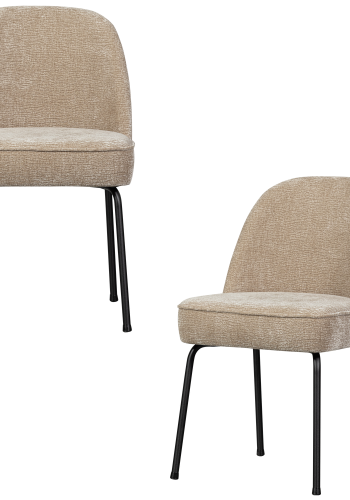 WOOOD Vogue spisebordsstol - sand 3D chenille stof og metal