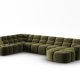MICADONI  Venstre hjrnesofa i flyel, Lisa, 7 seter, 387x234x77