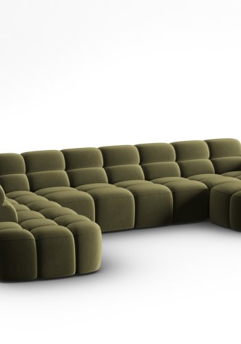 MICADONI  Venstre hjrnesofa i flyel, Lisa, 7 seter, 387x234x77