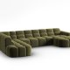 MICADONI  Venstre hjrnesofa i flyel, Lisa, 7 seter, 387x234x77