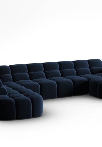 MICADONI  Venstre hjrnesofa i flyel, Lisa, 7 seter, 387x234x77