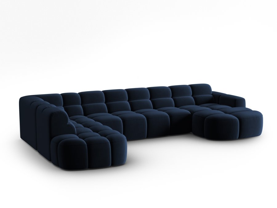 MICADONI  Venstre hjrnesofa i flyel, Lisa, 7 seter, 387x234x77