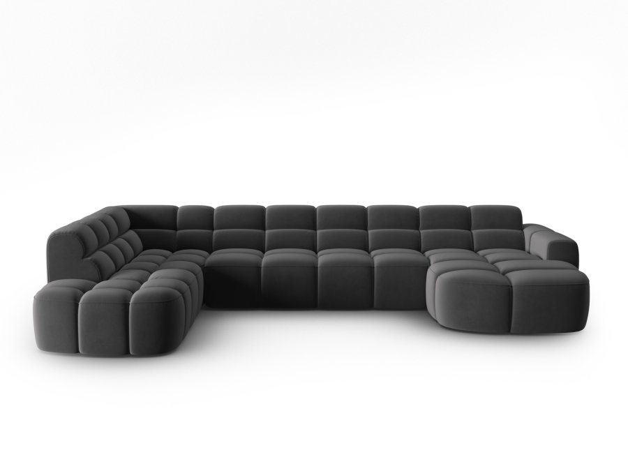 MICADONI  Venstre hjrnesofa i flyel, Lisa, 7 seter, 387x234x77