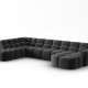 MICADONI  Venstre hjrnesofa i flyel, Lisa, 7 seter, 387x234x77
