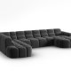 MICADONI  Venstre hjrnesofa i flyel, Lisa, 7 seter, 387x234x77