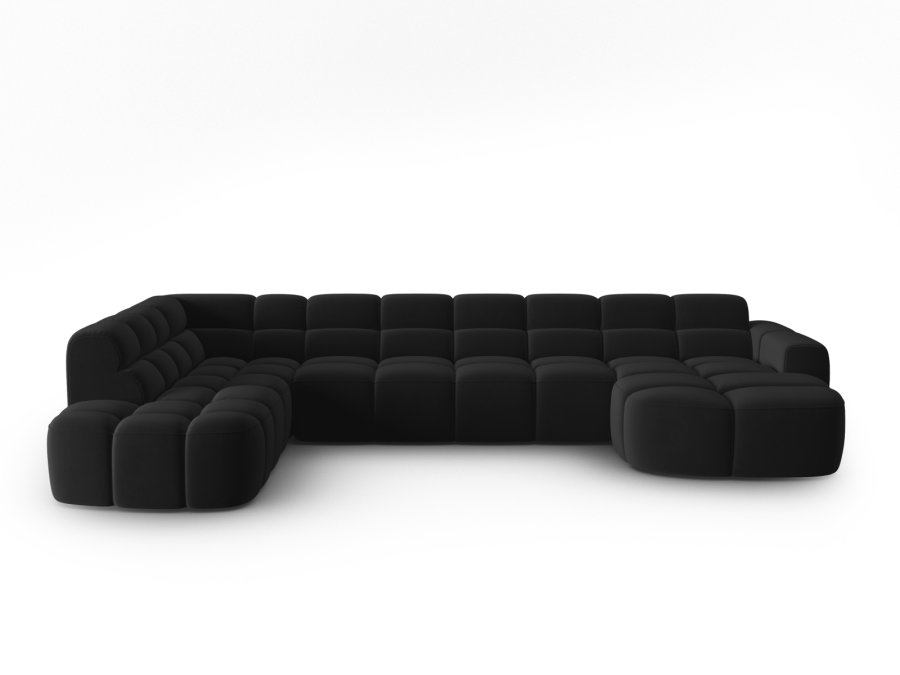 MICADONI  Venstre hjrnesofa i flyel, Lisa, 7 seter, 387x234x77