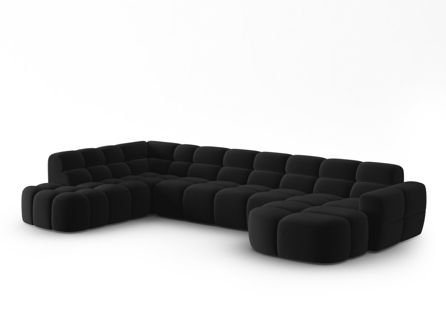 MICADONI  Venstre hjrnesofa i flyel, Lisa, 7 seter, 387x234x77