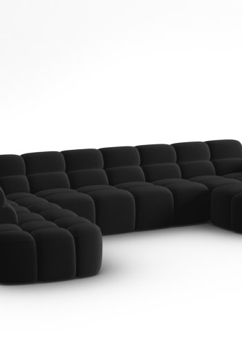 MICADONI  Venstre hjrnesofa i flyel, Lisa, 7 seter, 387x234x77