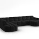 MICADONI  Venstre hjrnesofa i flyel, Lisa, 7 seter, 387x234x77