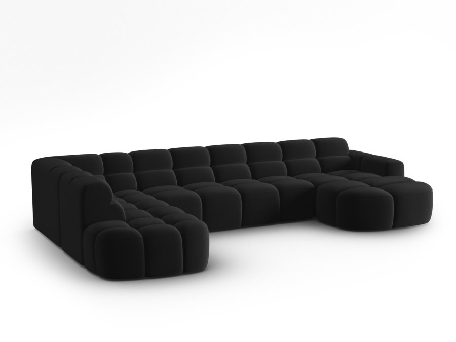 MICADONI  Venstre hjrnesofa i flyel, Lisa, 7 seter, 387x234x77