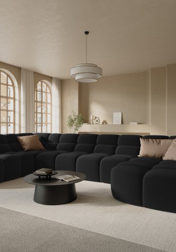 MICADONI  Venstre hjrnesofa i flyel, Lisa, 7 seter, 387x234x77