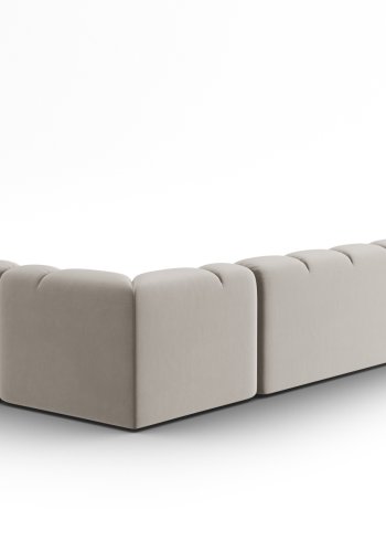 MICADONI  Panoramahjrnesofa til hyre i flyel, Lisa, 7 seter, 387x234x77