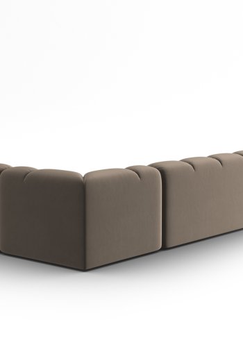 MICADONI  Panoramahjrnesofa til hyre i flyel, Lisa, 7 seter, 387x234x77