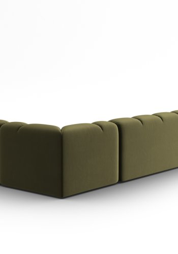 MICADONI  Panoramahjrnesofa til hyre i flyel, Lisa, 7 seter, 387x234x77