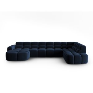 MICADONI Panoramisk Lisa 7 pers. hjrnesofa, hjre - kongebl fljl stof