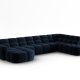 MICADONI  Panoramahjrnesofa til hyre i flyel, Lisa, 7 seter, 387x234x77