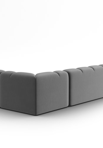 MICADONI  Panoramahjrnesofa til hyre i flyel, Lisa, 7 seter, 387x234x77