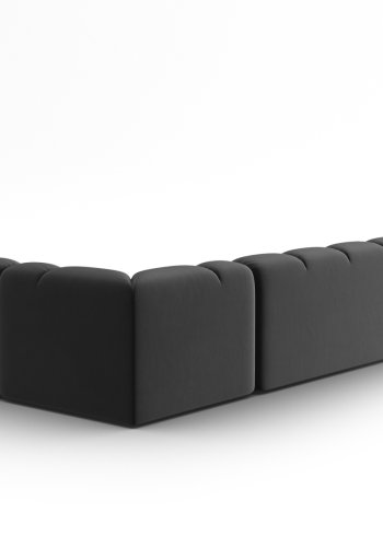 MICADONI  Panoramahjrnesofa til hyre i flyel, Lisa, 7 seter, 387x234x77