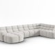 MICADONI  Panoramahjrnesofa til hyre, Lisa, 7 seter, 387x234x77