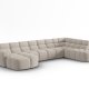 MICADONI  Panoramahjrnesofa til hyre, Lisa, 7 seter, 387x234x77
