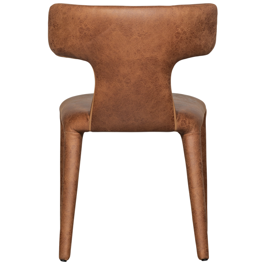 WOOOD PERMIT SPISESTOL I SKINNLOOK COGNAC