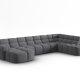 MICADONI  Panoramahjrnesofa til hyre, Lisa, 7 seter, 387x234x77