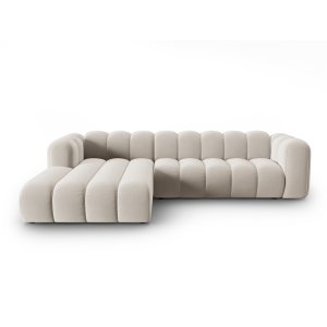 MICADONI Lupin Modular 4 pers. hjrnesofa, venstre - beige fljl stof