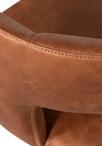 WOOOD PERMIT SPISESTOL I SKINNLOOK COGNAC